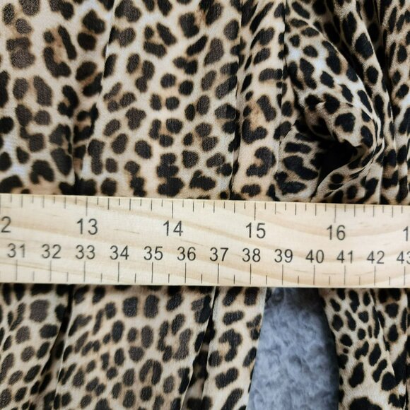 Calvin Klein Dress Womens 2 Leopard Print Long Sleeve Knee Length Ruffled NWT - Picture 7 of 13